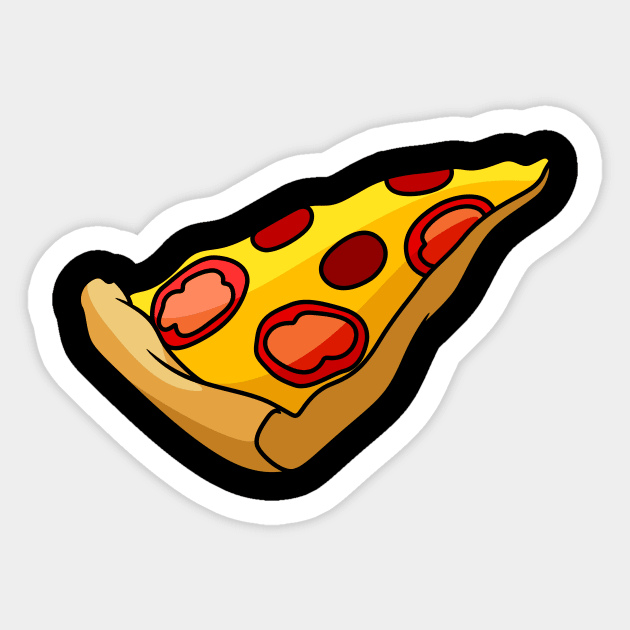 Yummy Pepperoni Pizza Snack Sticker by InkyArt